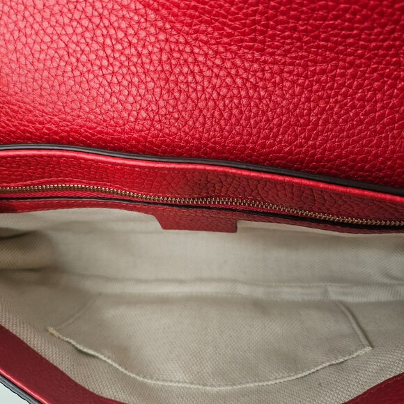 Authentic Gucci Soho Leather Chain Shoulder Bag Red - Picture 4 of 8